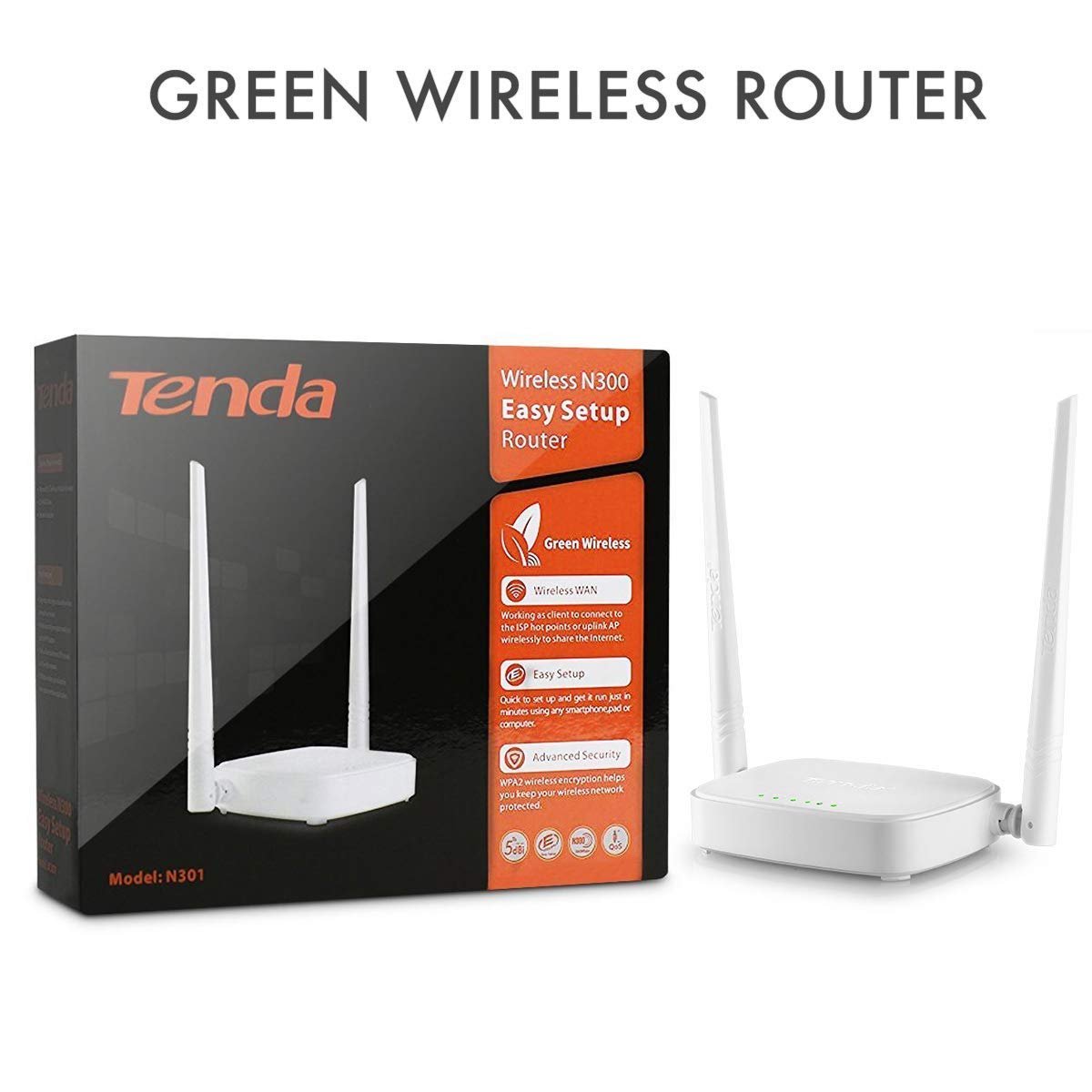 Tenda N301 N300 Wireless Easy Setup Router(White, Not a Modem) - RJ45 ( single _band, 100 megabits_