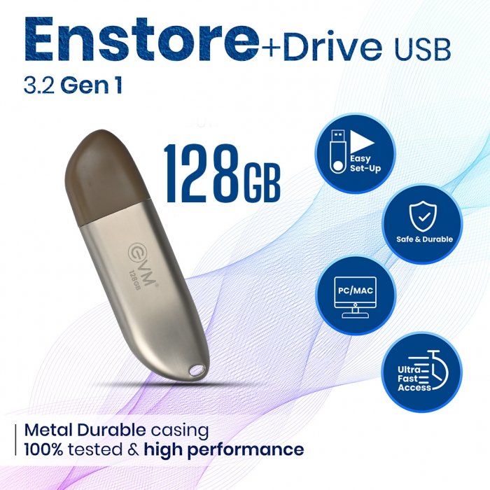 128GB ENSTORE+ DRIVE USB 3.2 GEN 1 (PENDRIVE)