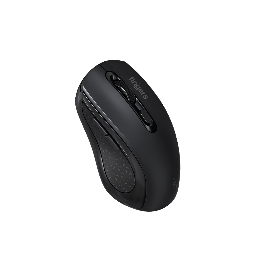 FINGERS SwiftCharge Wireless Optical Mouse with Bluetooth  (2.4GHz Wireless, Matte Black)