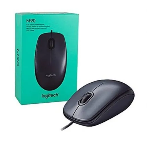 Logitech  Mouse M90 Wired Optical Mouse  (USB 2.0, Black)