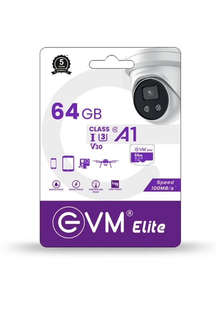 EVM EETF U3 V30 64 GB TF Card Class 10 100 MB/s Memory Card 