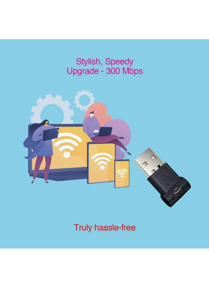 FINGERS FWF300 USB Adapter  (Black)