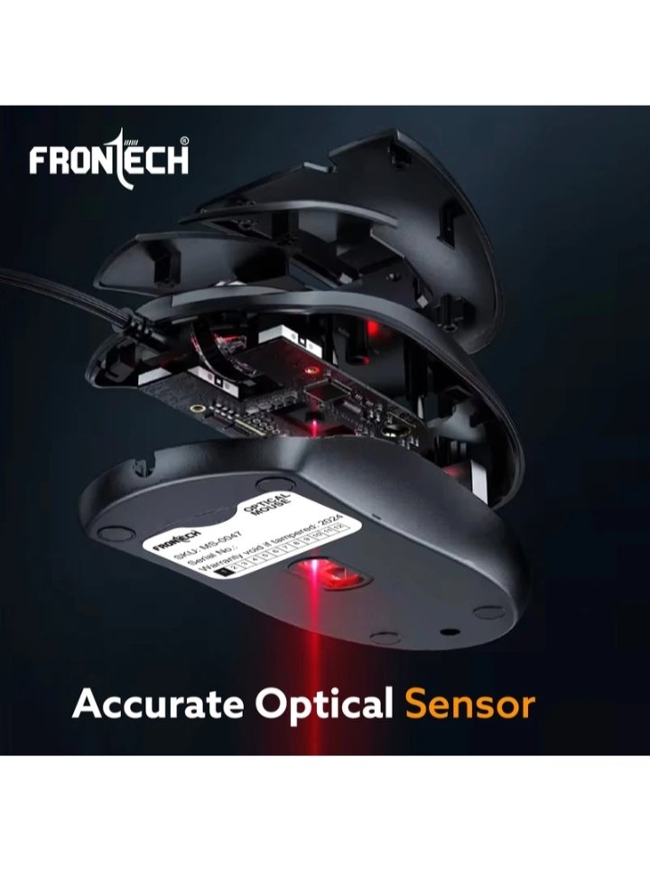 Frontech MS-0047 Wired  Optical Mouse  (USB 2.0, USB 3.0, Black)