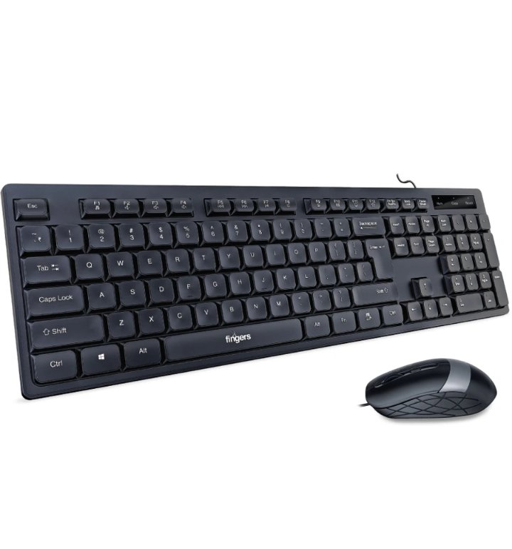 FINGERS Cheesy Combo With Mouse Wired USB Standard Multi-device Keyboard Compatible with Desktop, La