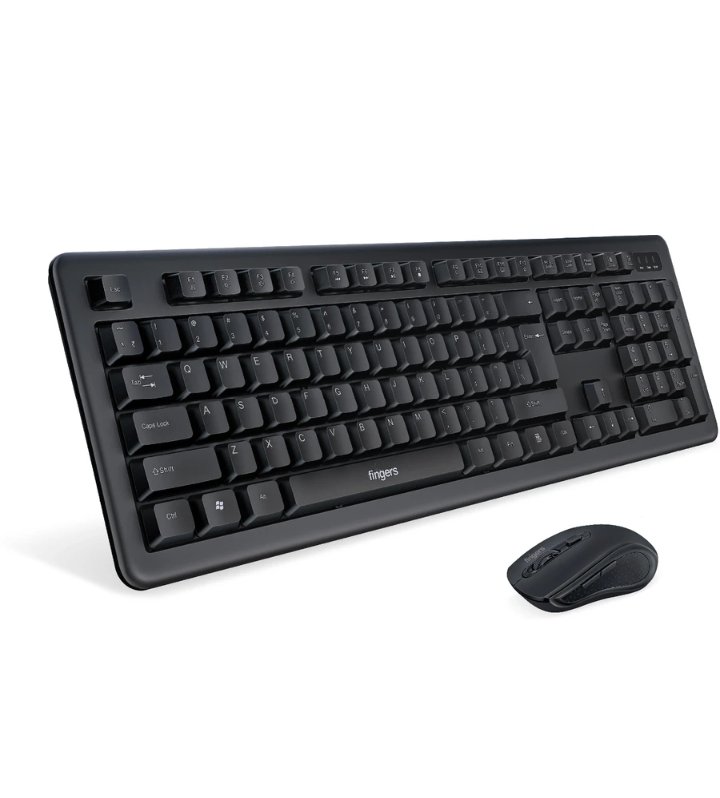 FINGERS Duo-Recharge Combo With Mouse Wireless Standard Desktop Keyboard Compatible with Desktop, La
