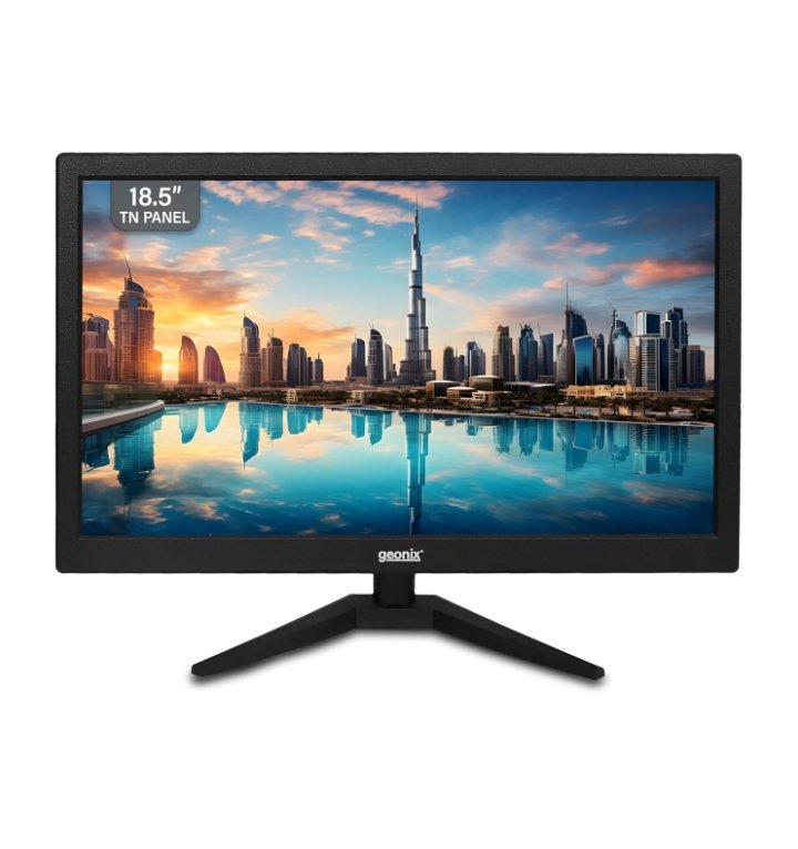 GEONIX PC Monitor (47 cm/18.5 Inch)hh | Resolution 1366 x 768 | Display Output-VGA &amp; HDMI | LED