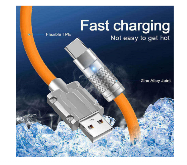 Sixface 120W Super Fast charge, Dash charge Type-C Cable | Premium Zinc Alloy Connectors, Liquid Sil