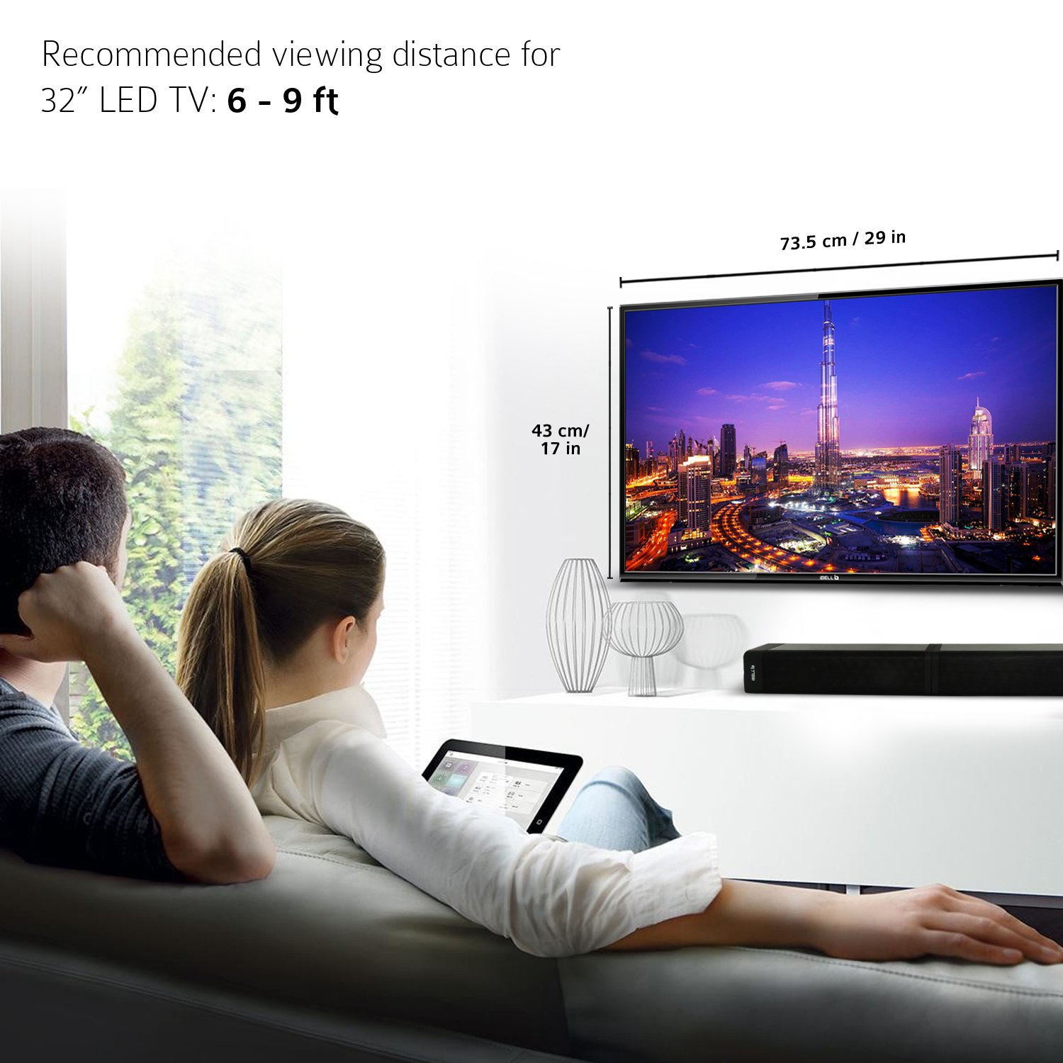 SMART TV iBELL 80 cm (32 Inches) HD Ready Smart LED TV IBLLES320H (Black)